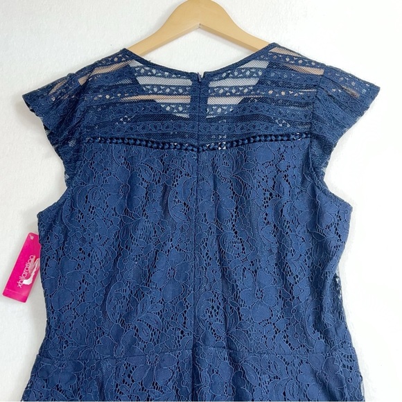 Xhilaration Lace short sleeve Romper navy blue size Large - Picture 3 of 15